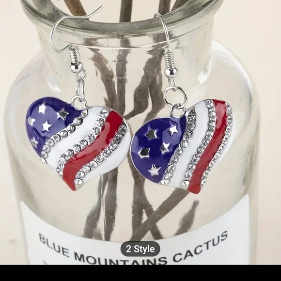 NWT patriotic heart earrings. - Picture 3 of 3
